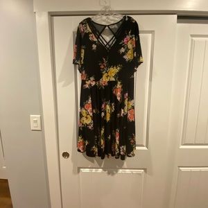Torrid size 2 black floral dress
